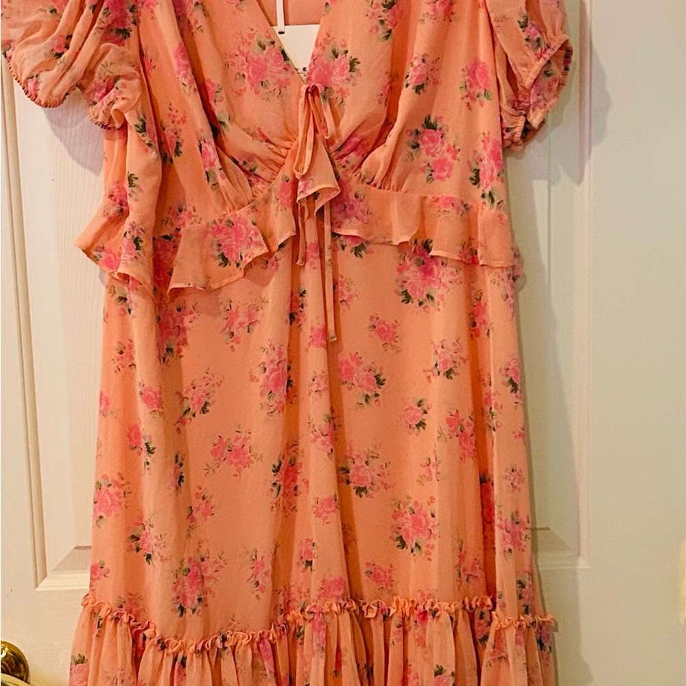 Floral Peach love shack fancy target Dress